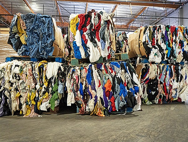 Image of textiles being collected for recycling
